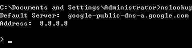 輸入nslookup